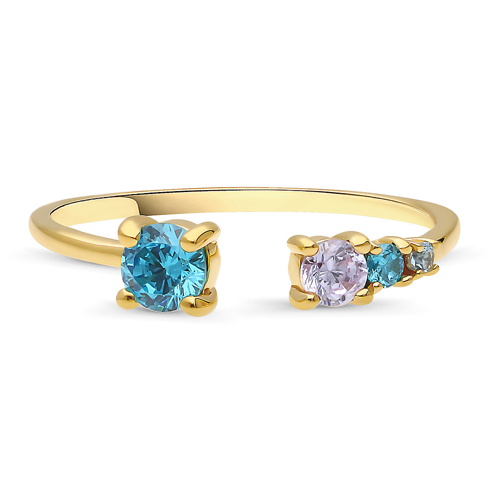 Bypass CZ Band in Gold Flashed Sterling Silver, 1 of 8