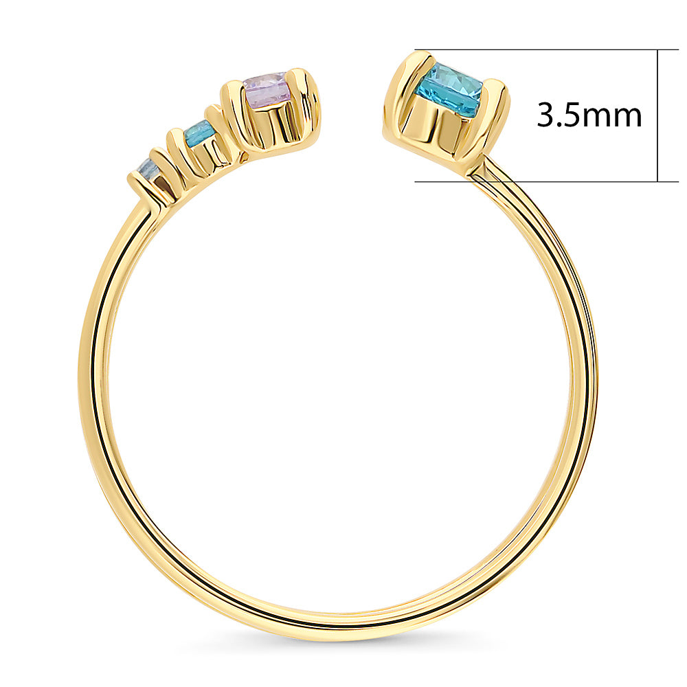 Alternate view of Bypass CZ Band in Gold Flashed Sterling Silver, 7 of 8