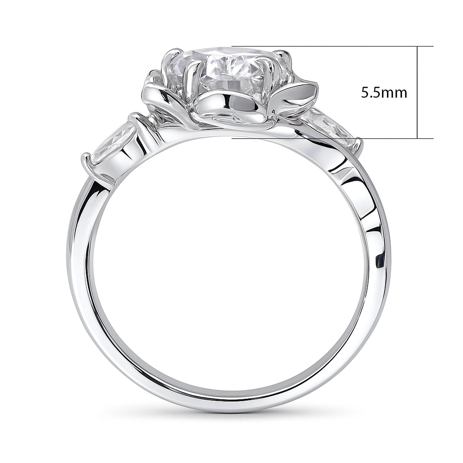 Flower Halo CZ Ring in Sterling Silver, 5 of 6
