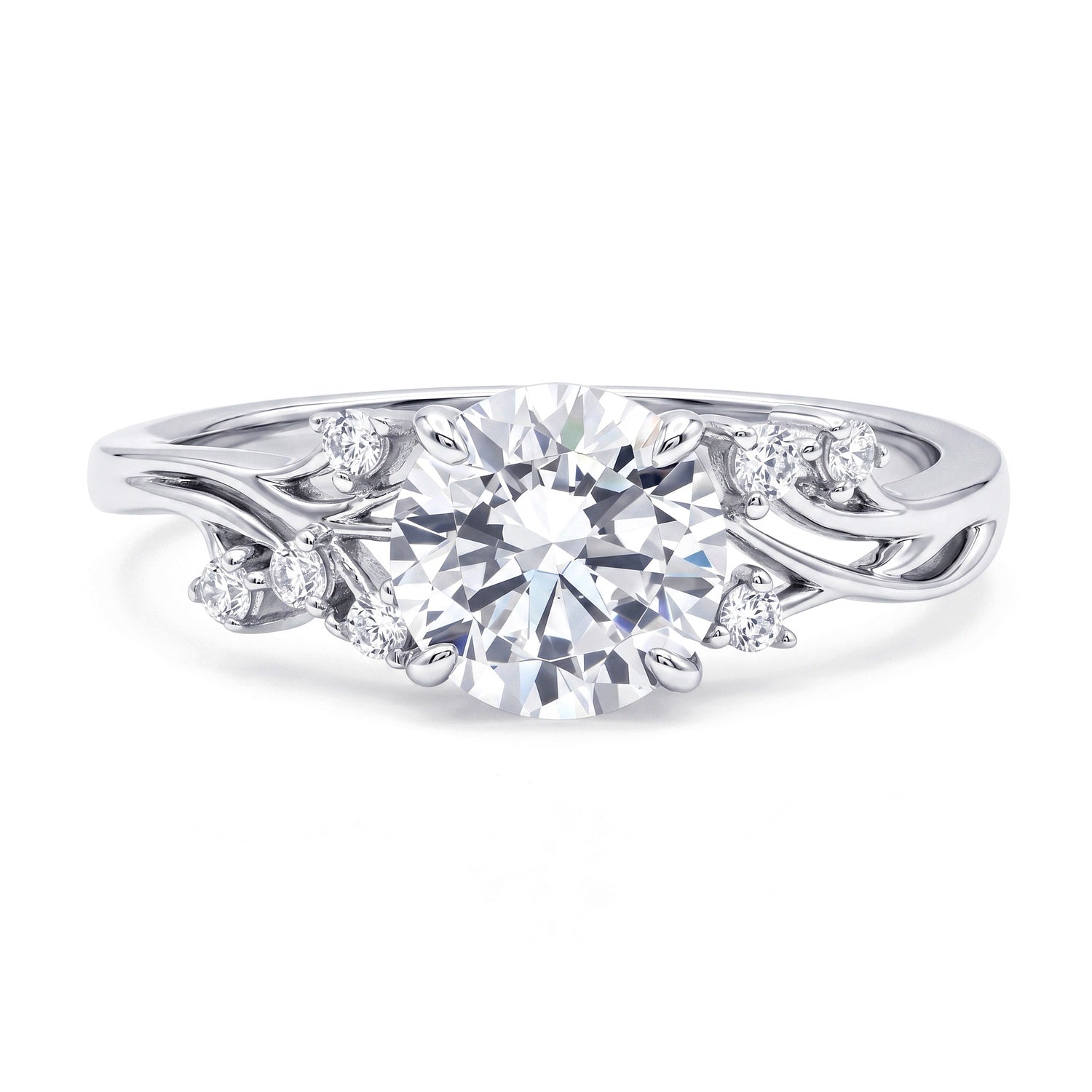 Solitaire Filigree Flower 1.6ct CZ Ring in Sterling Silver, 1 of 8