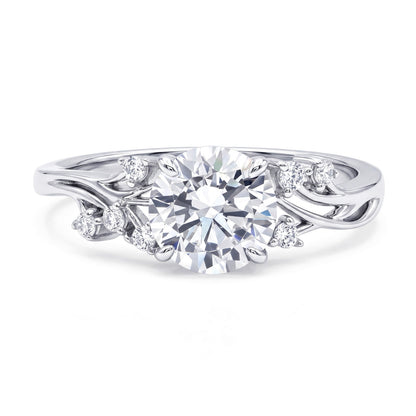 Solitaire Filigree Flower 1.6ct CZ Ring in Sterling Silver