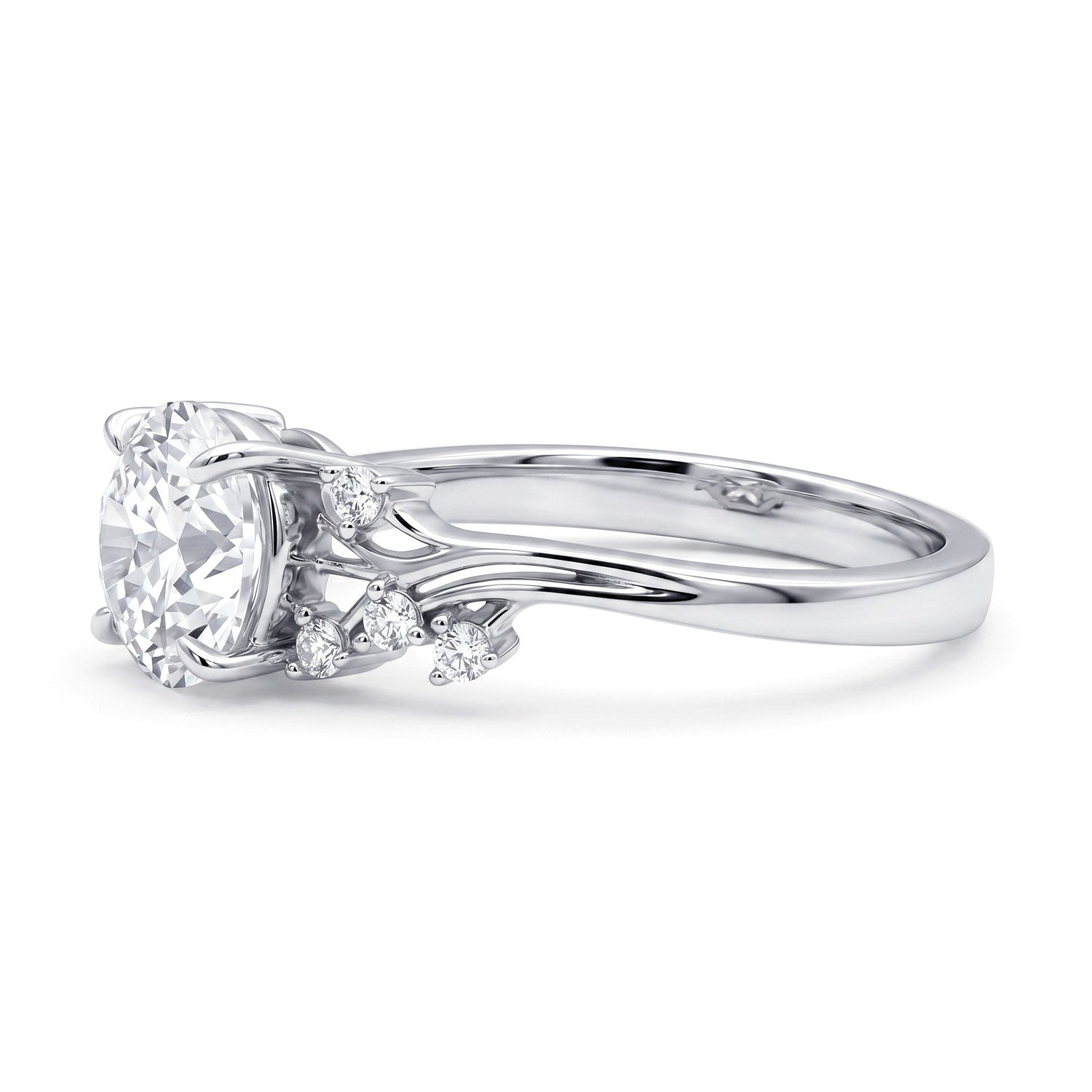Solitaire Filigree Flower 1.6ct CZ Ring in Sterling Silver, 6 of 8