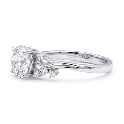 Solitaire Filigree Flower 1.6ct CZ Ring in Sterling Silver