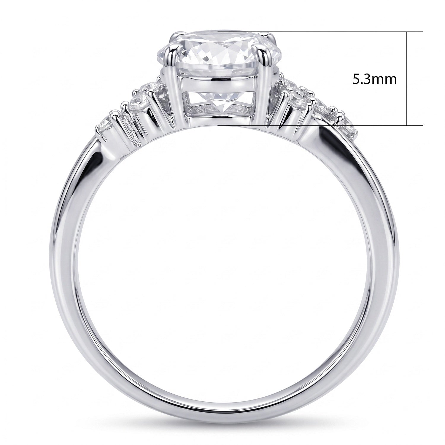 Solitaire Filigree Flower 1.6ct CZ Ring in Sterling Silver, 7 of 8