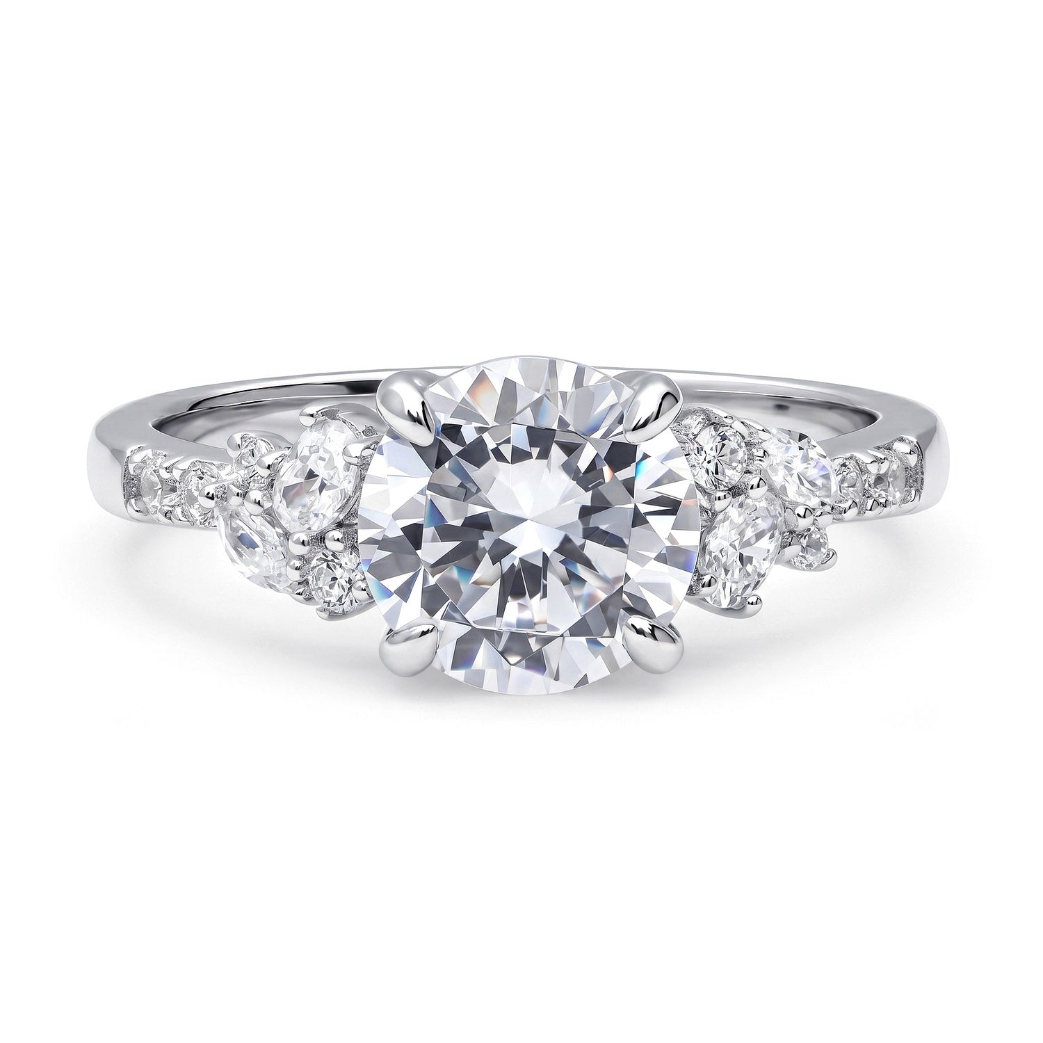 Flower Cluster CZ Ring in Sterling Silver, 1 of 6