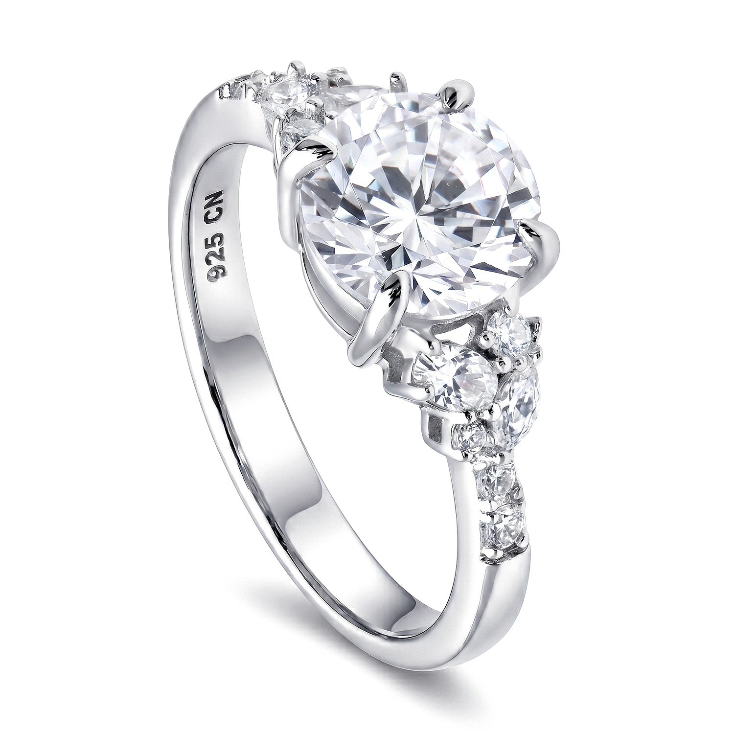 Sterling Silver Flower Cluster Cubic Zirconia Wedding Ring – BERRICLE