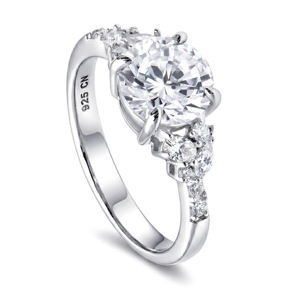 Flower Cluster CZ Ring in Sterling Silver