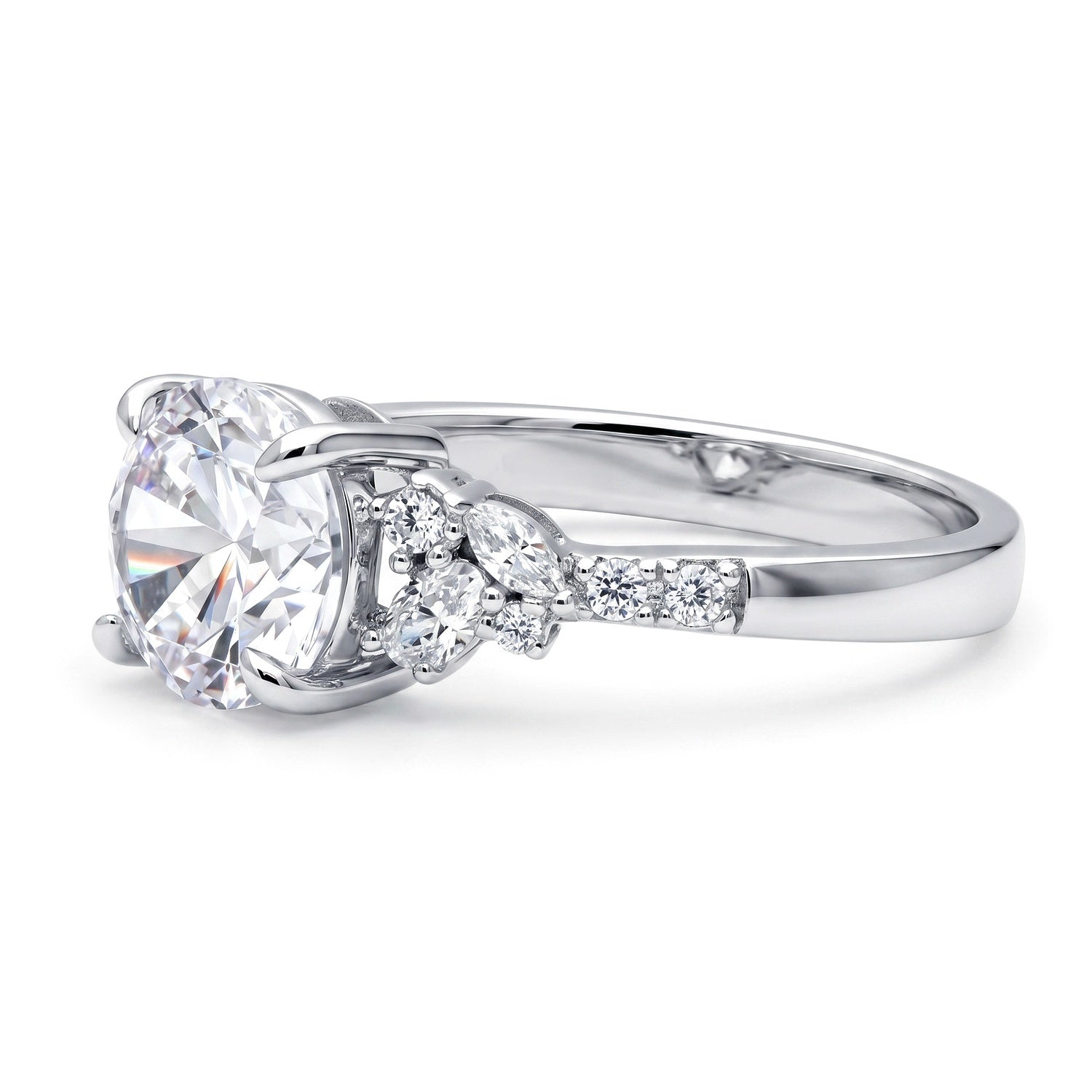 Flower Cluster CZ Ring in Sterling Silver, 4 of 6