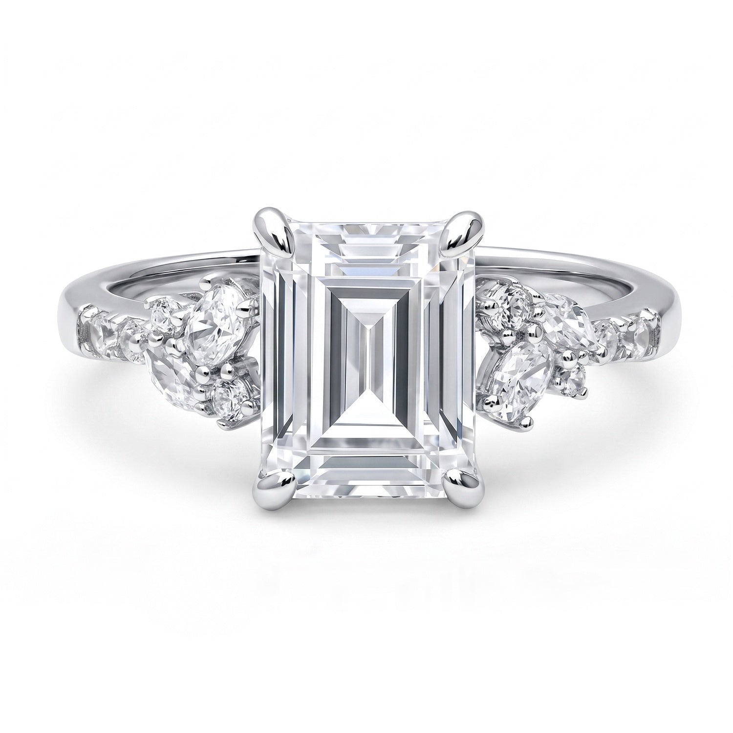 Flower Cluster CZ Ring in Sterling Silver, 1 of 6