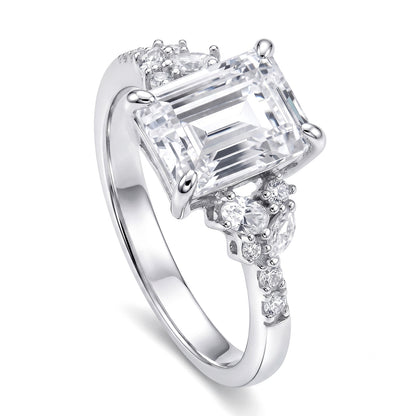 Flower Cluster CZ Ring in Sterling Silver