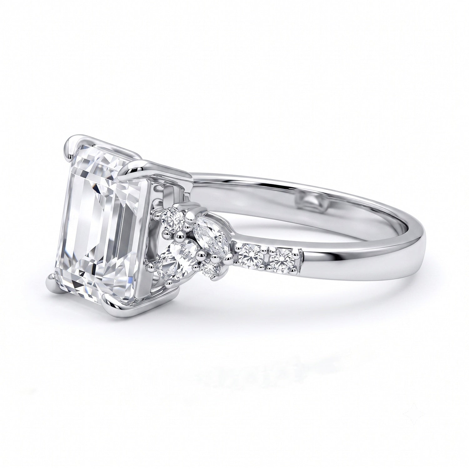 Flower Cluster CZ Ring in Sterling Silver