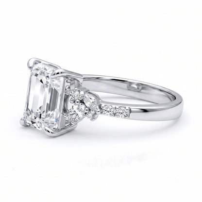Flower Cluster CZ Ring in Sterling Silver