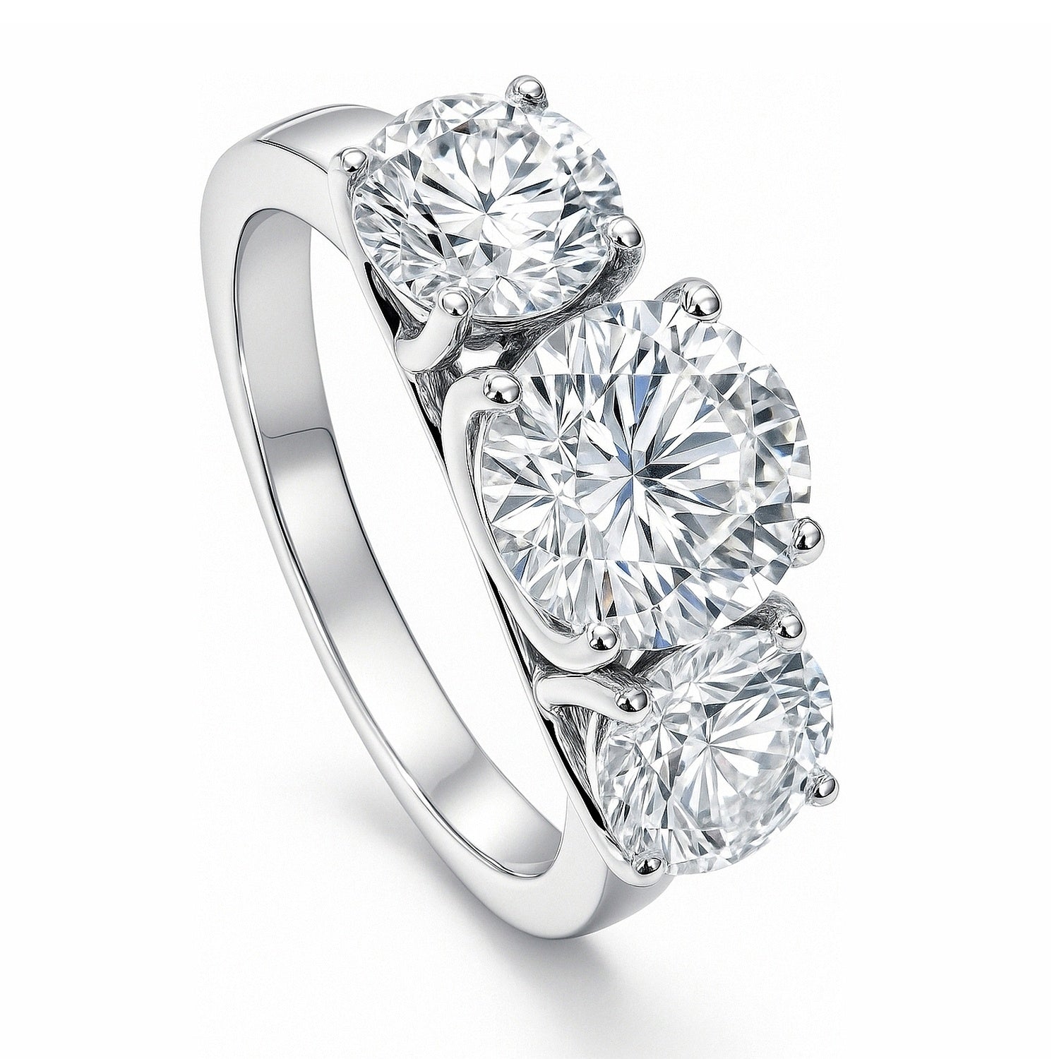 3-Stone 2ct CZ Ring in Sterling Silver, 4 of 14