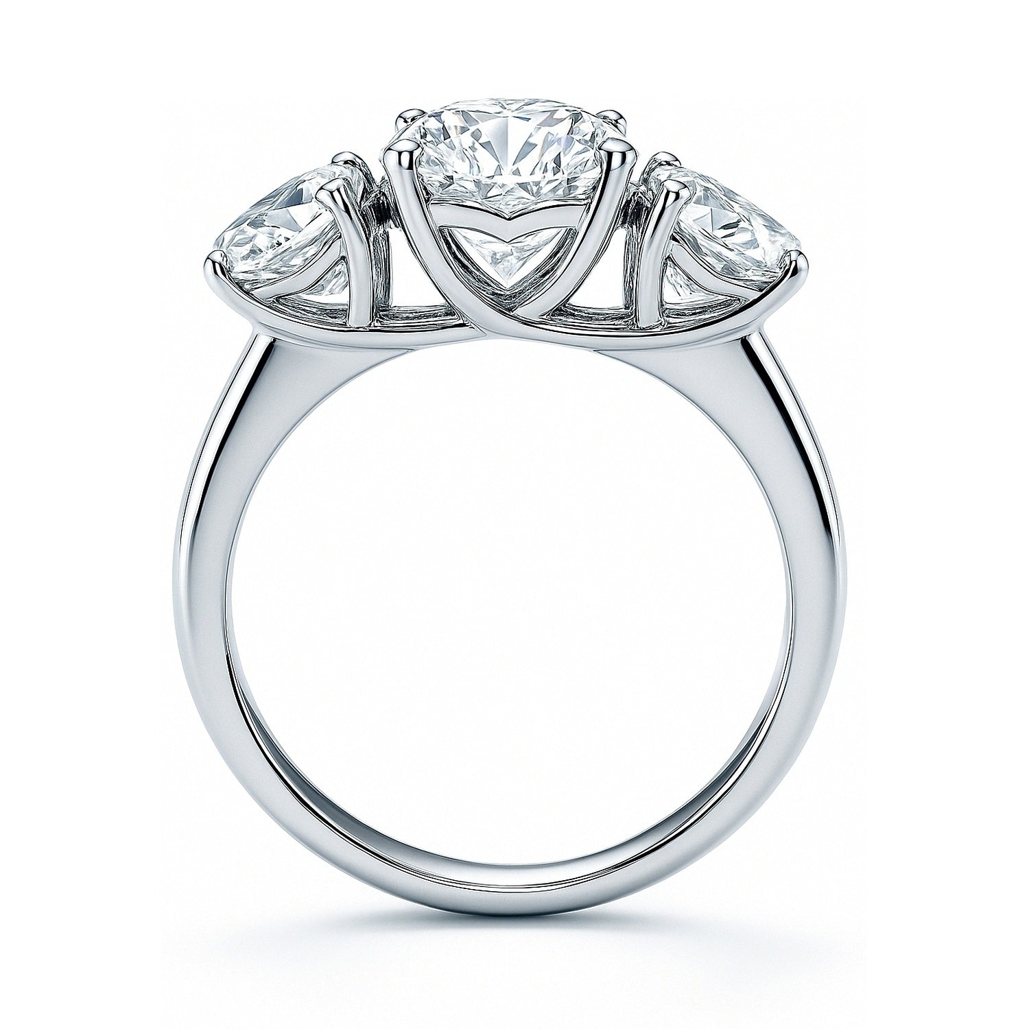3-Stone 2ct CZ Ring in Sterling Silver, 8 of 14
