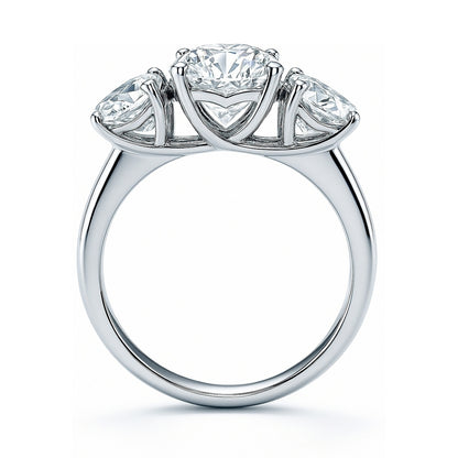 3-Stone 2ct CZ Ring in Sterling Silver