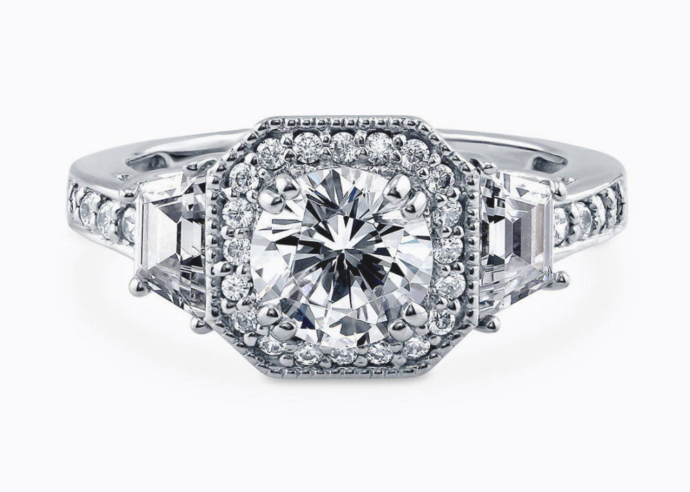 Vintage Style Art Deco Engagement Rings