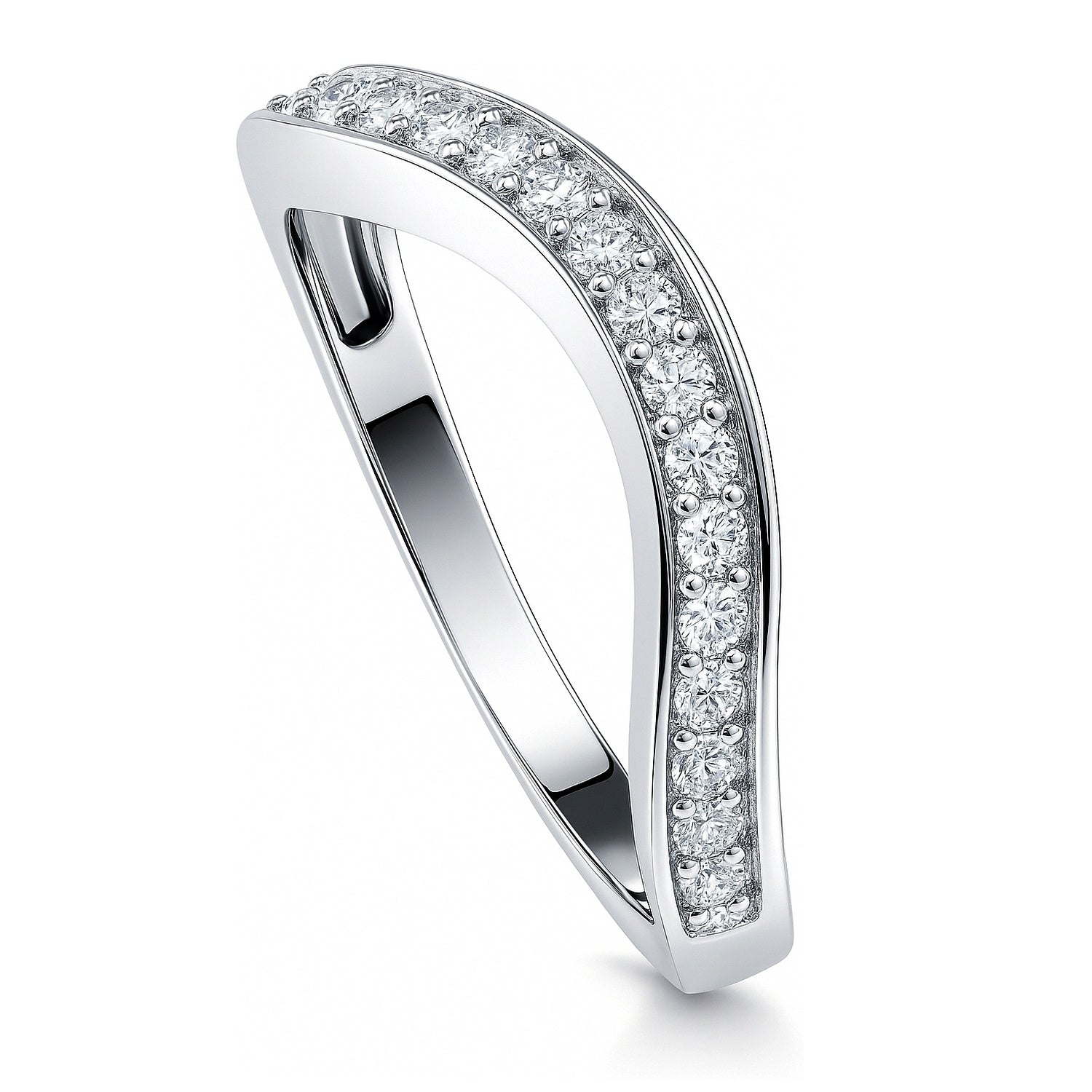 Pave CZ Eternity Ring in Sterling Silver, 4 of 9