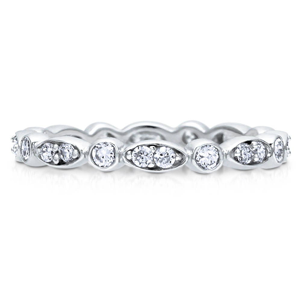 Bubble Bezel CZ Eternity Ring in Sterling Silver