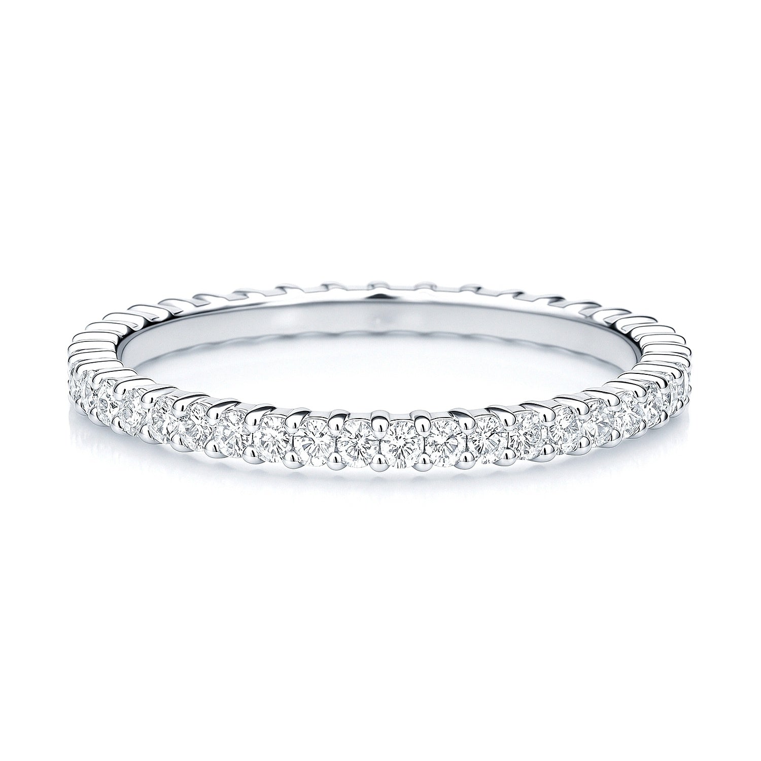 Pave CZ Eternity Ring in Sterling Silver, 1 of 10