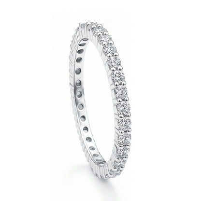 Pave CZ Eternity Ring in Sterling Silver