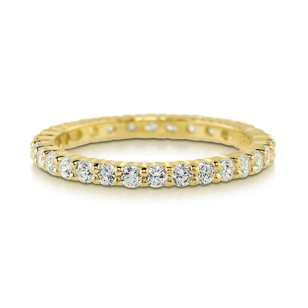 Pave CZ Eternity Ring in Gold Flashed Sterling Silver