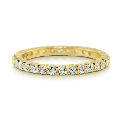 Pave CZ Eternity Ring in Gold Flashed Sterling Silver