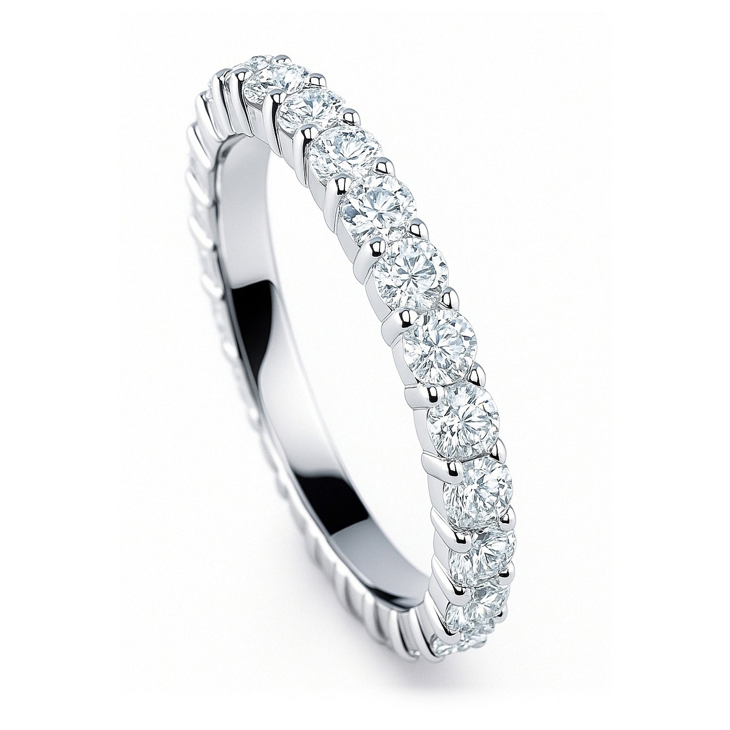 Pave CZ Eternity Ring in Sterling Silver, 3 of 17