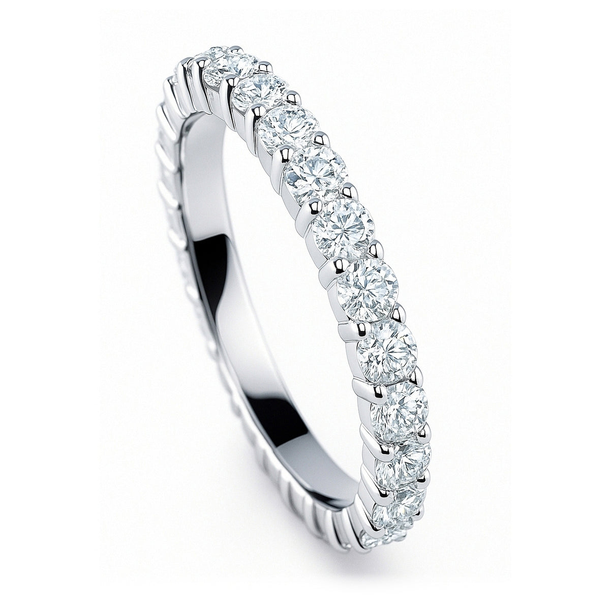 Pave CZ Eternity Ring in Sterling Silver