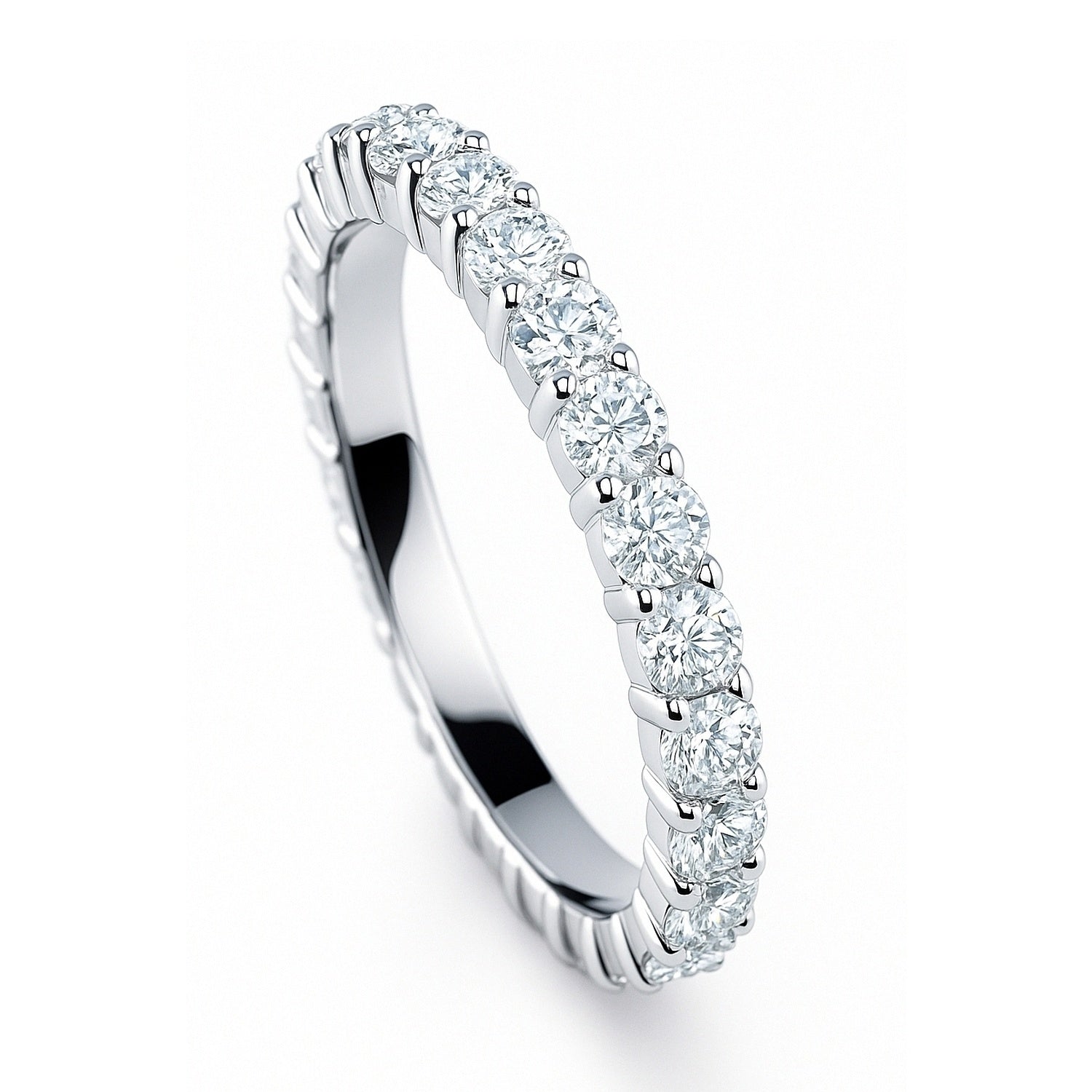 Pave CZ Eternity Ring in Sterling Silver, 4 of 9