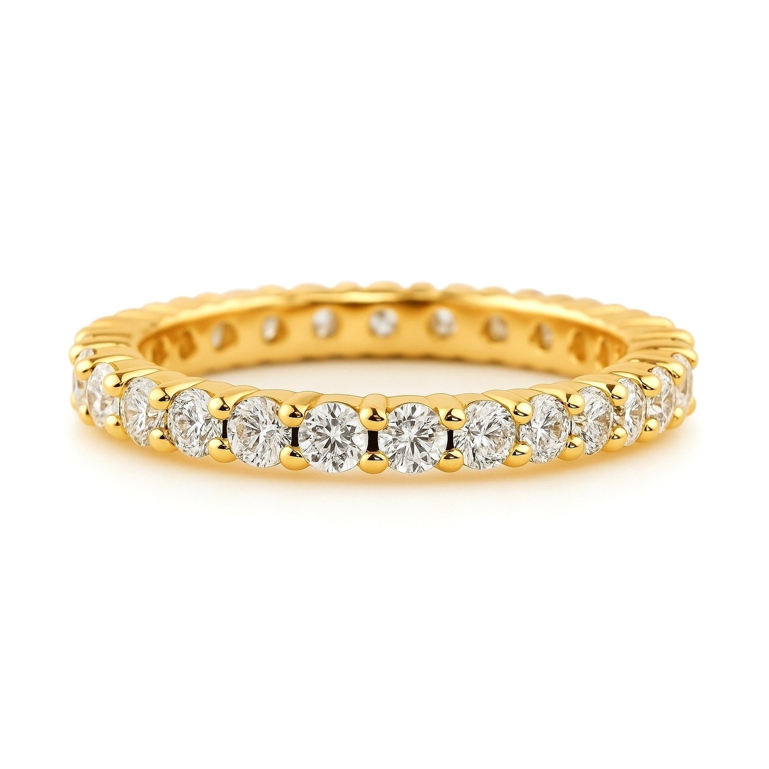 Pave CZ Eternity Ring in Gold Flashed Sterling Silver, 1 of 11