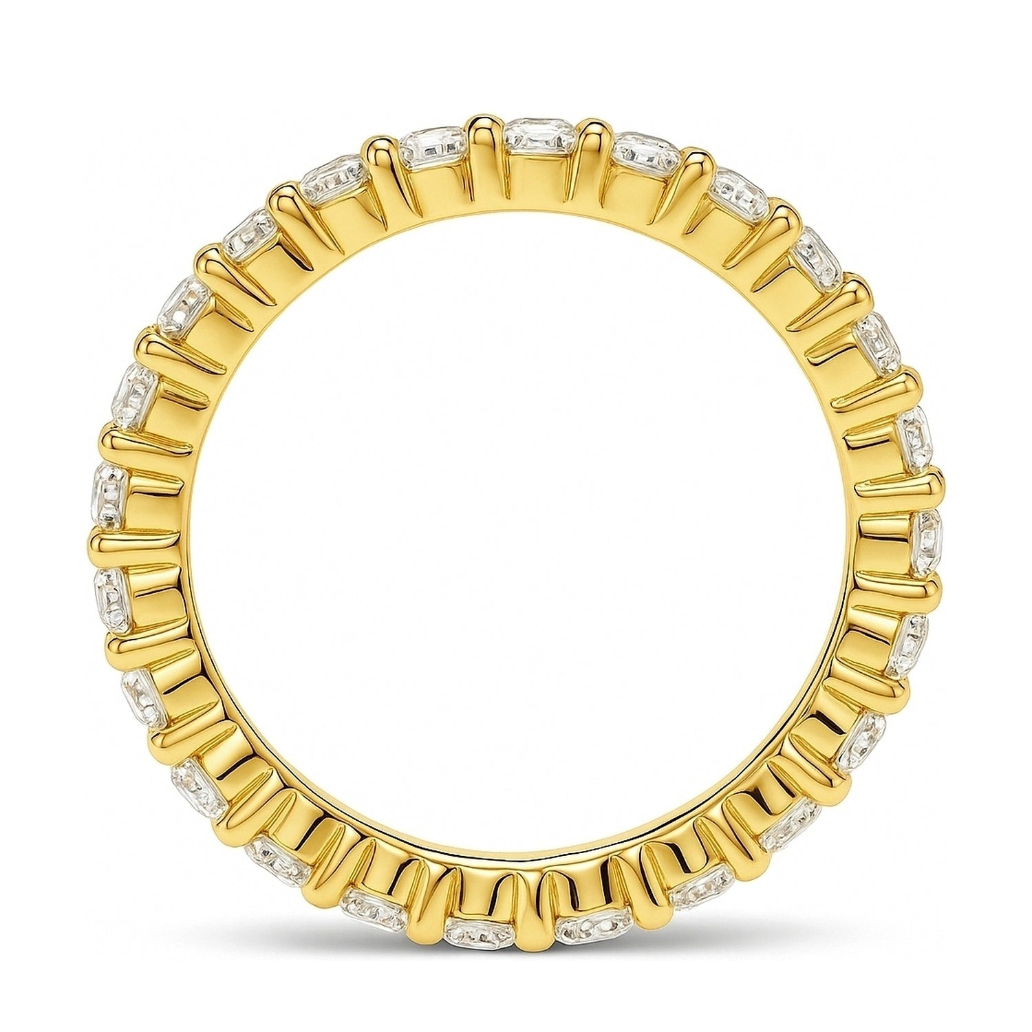 Pave CZ Eternity Ring in Gold Flashed Sterling Silver, 5 of 11