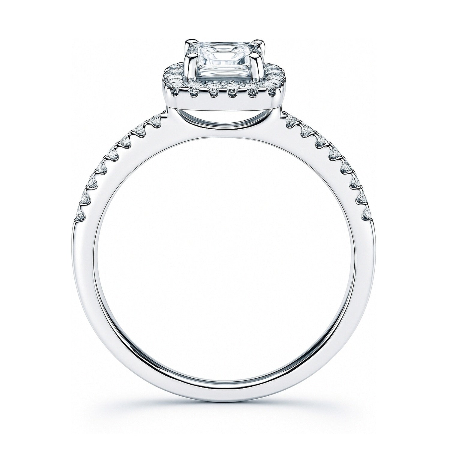 Halo Cushion Cut CZ Ring in Sterling Silver, 7 of 8