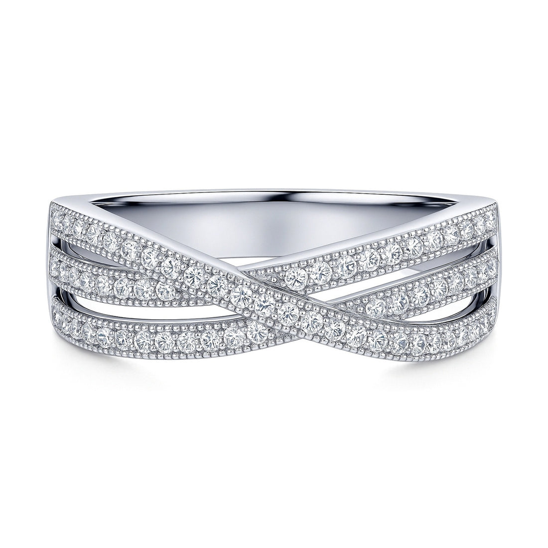 Woven CZ Ring in Sterling Silver