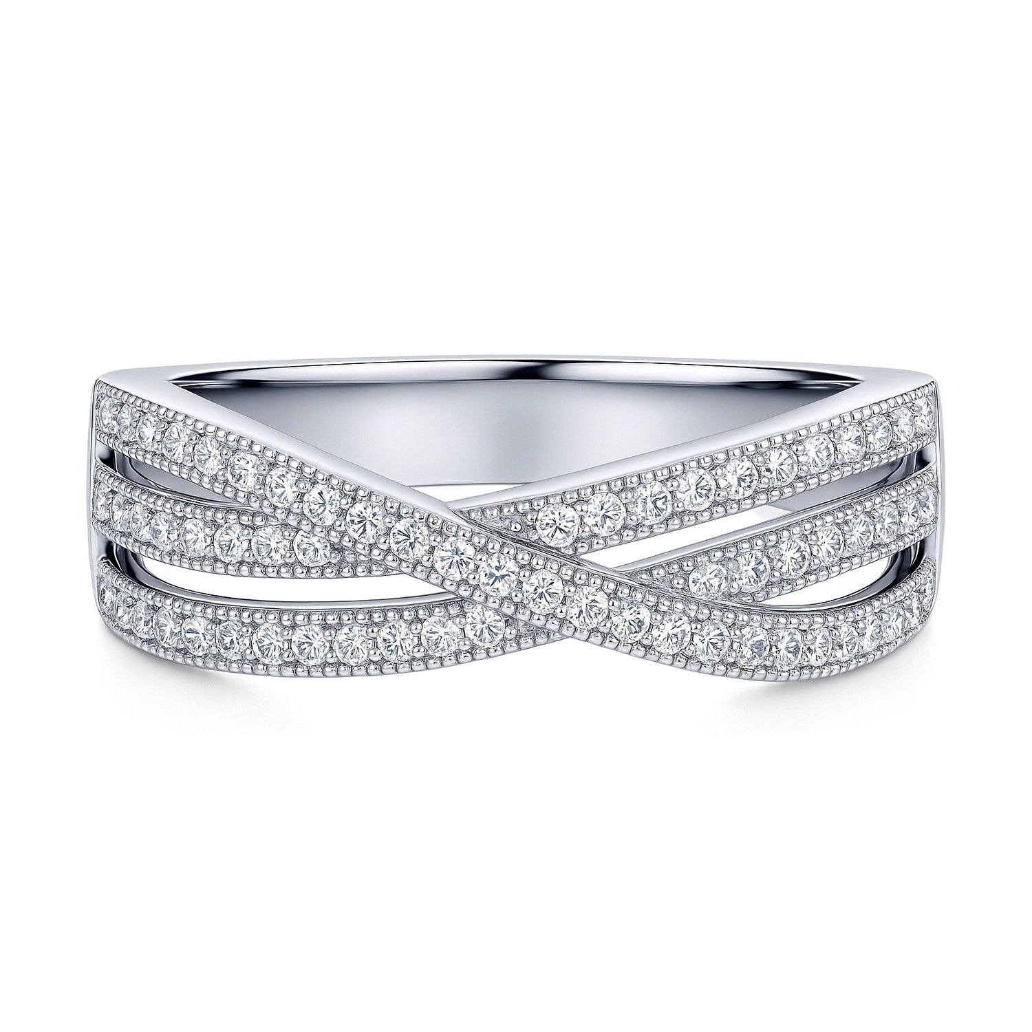 Woven CZ Ring in Sterling Silver, 1 of 7