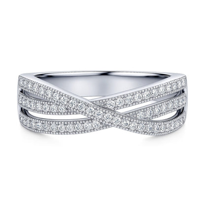 Woven CZ Ring in Sterling Silver