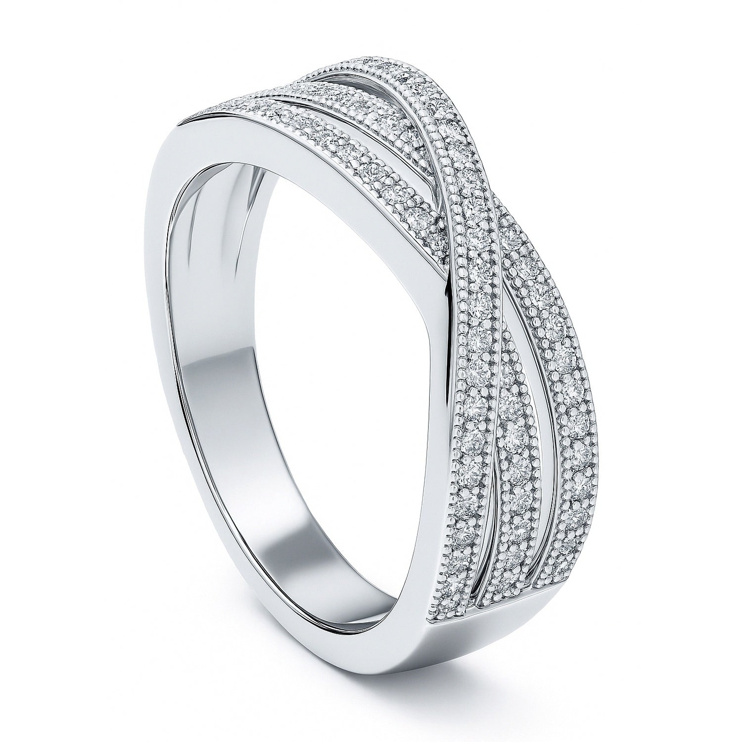 Woven CZ Ring in Sterling Silver