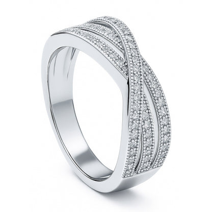 Woven CZ Ring in Sterling Silver