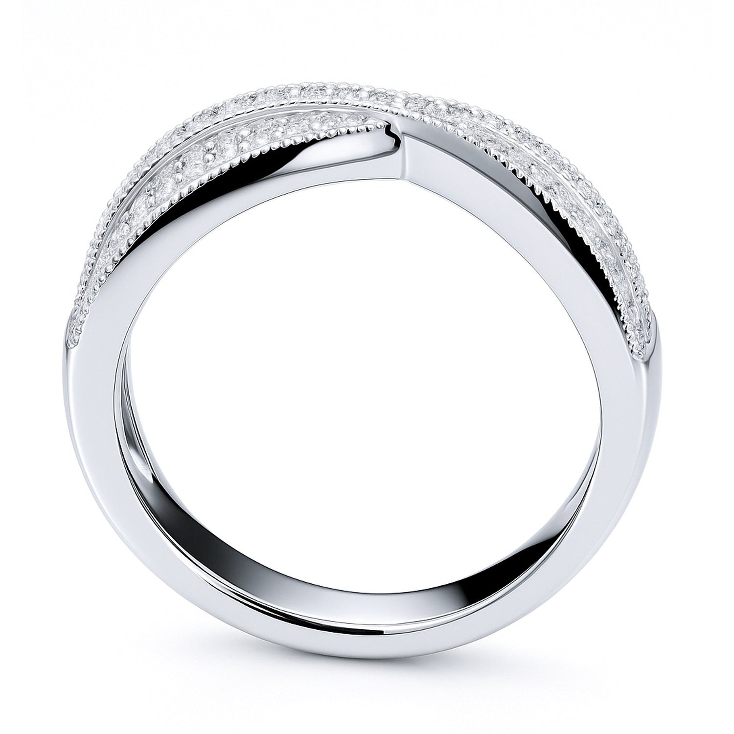 Woven CZ Ring in Sterling Silver