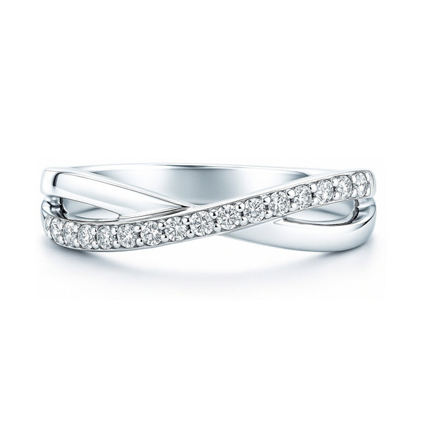 cesoi リング★2Finger Crystal Ring Silver★ Sterling Silver Infinity CZ Promise Ring