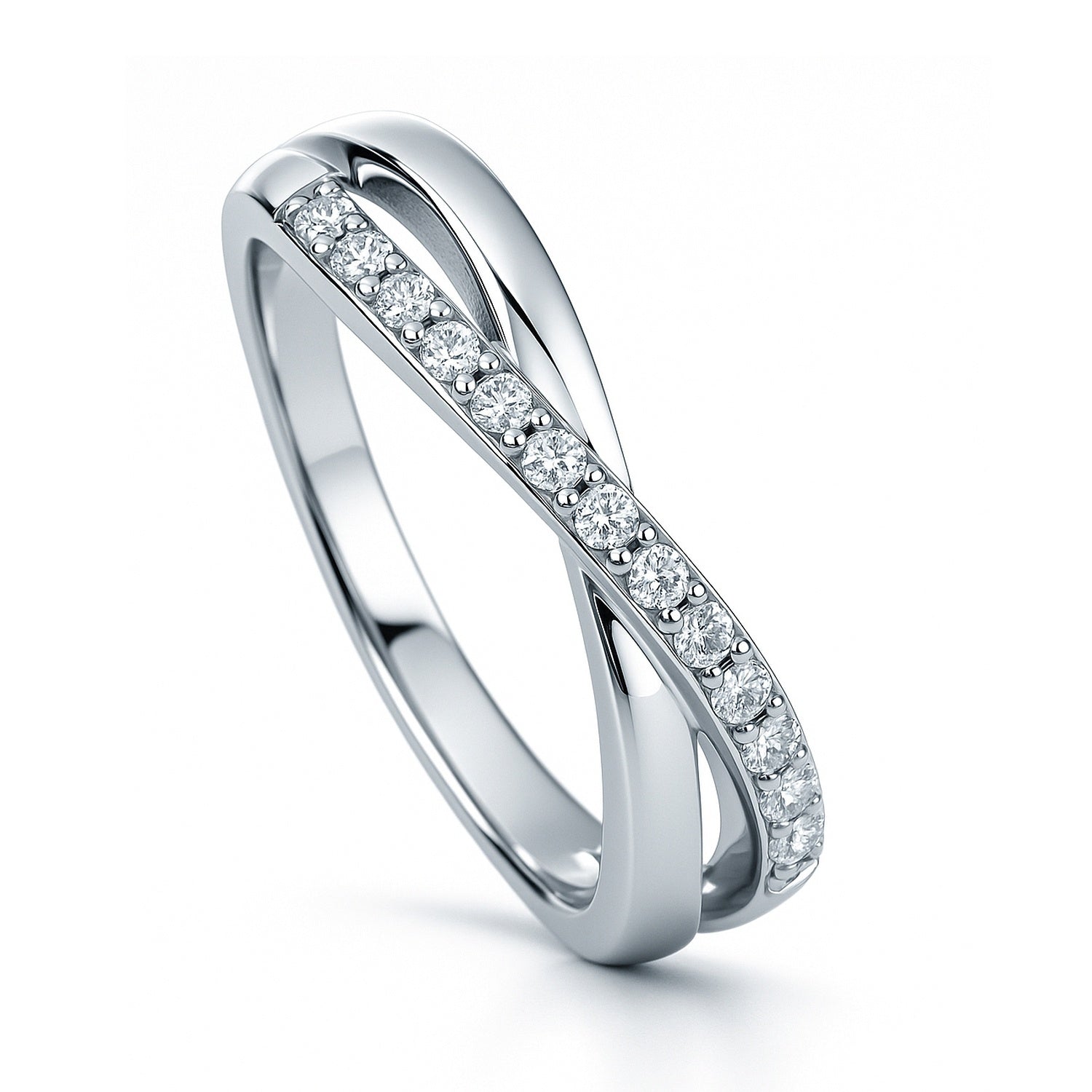 Infinity Criss Cross CZ Ring in Sterling Silver, 4 of 11