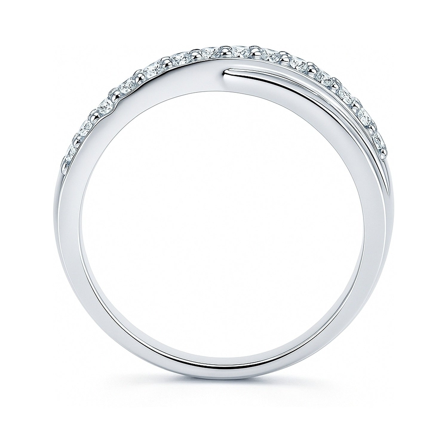 Infinity Criss Cross CZ Ring in Sterling Silver