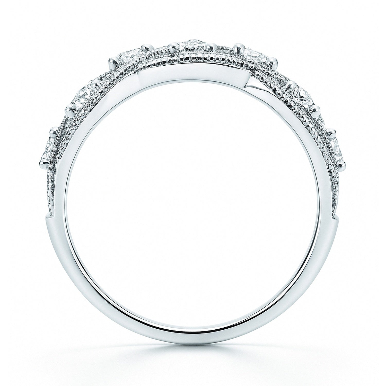 Woven Art Deco CZ Ring in Sterling Silver, 8 of 9