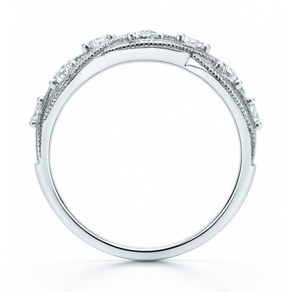 Woven Art Deco CZ Ring in Sterling Silver
