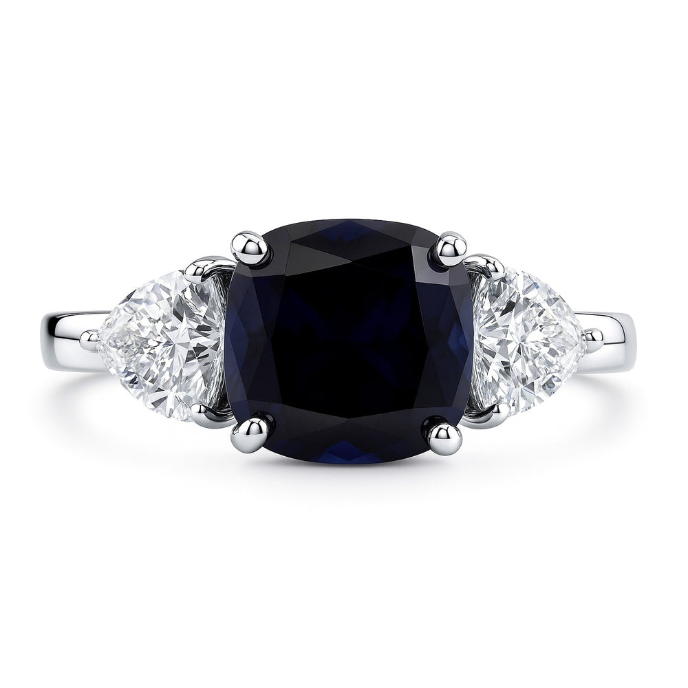 Cushion Cut Sterling Silver Stone Cubic Zirconia Ring Sterling