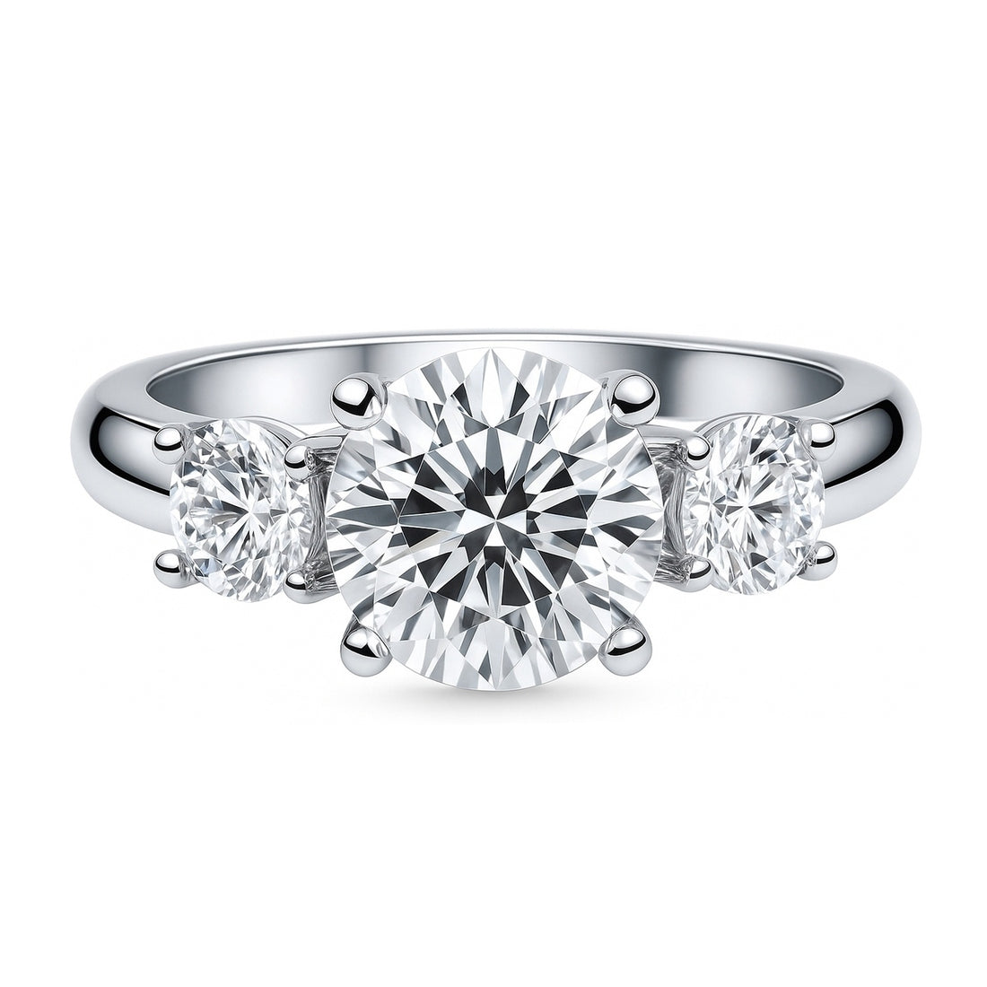 3-Stone 2.4ct CZ Ring in Sterling Silver