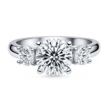 3-Stone 2.4ct CZ Ring in Sterling Silver