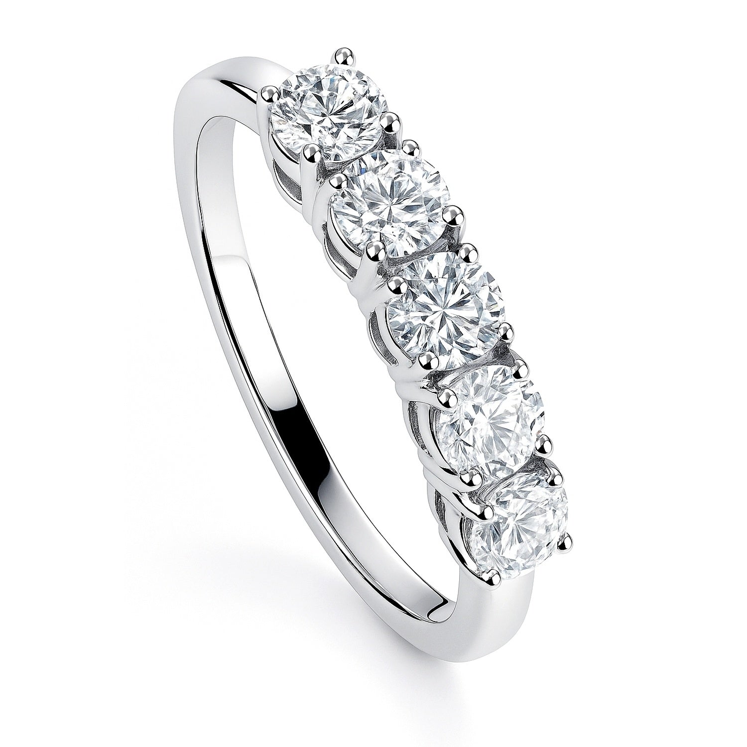 5-Stone CZ Ring in Sterling Silver, 4 of 7