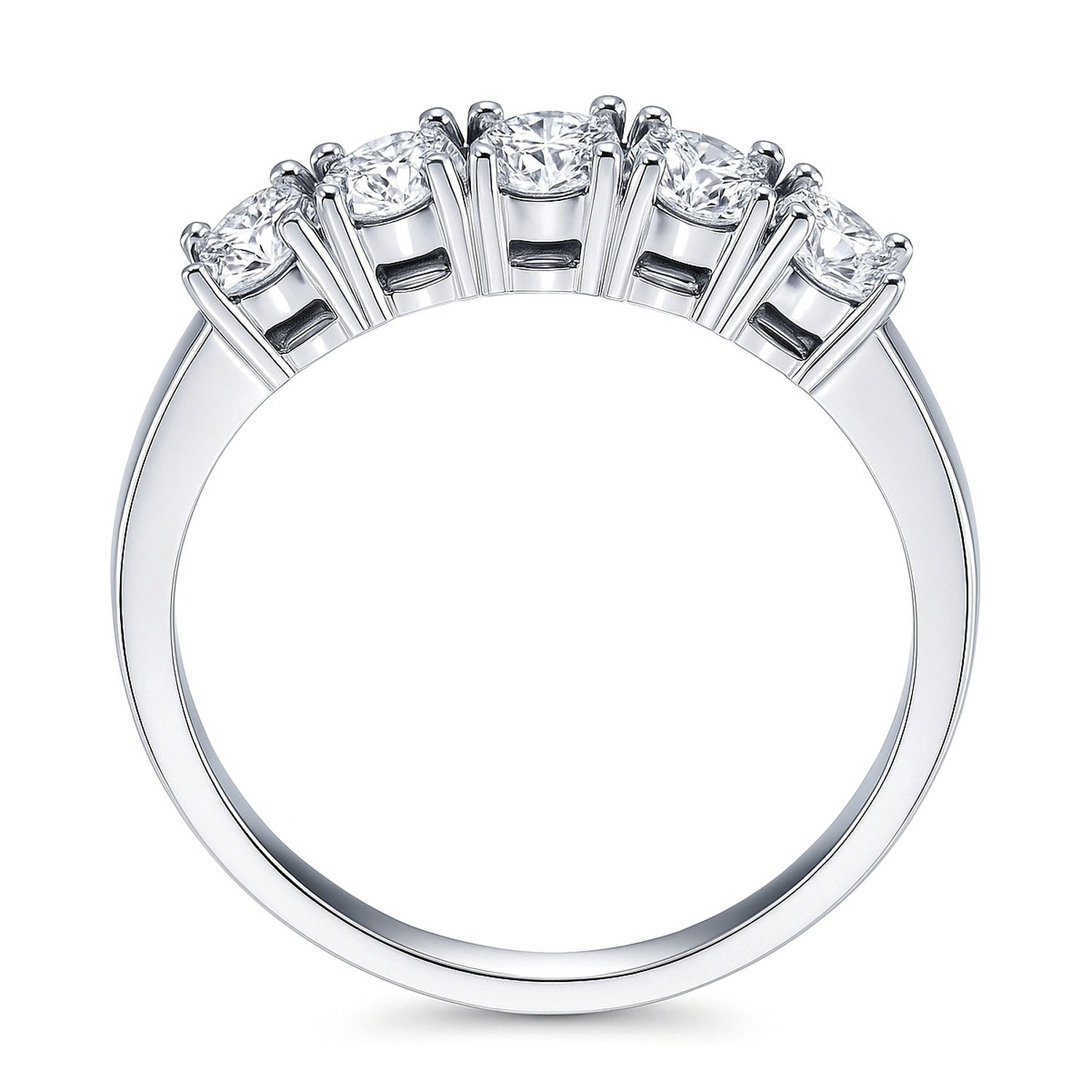 5-Stone CZ Ring in Sterling Silver, 6 of 7
