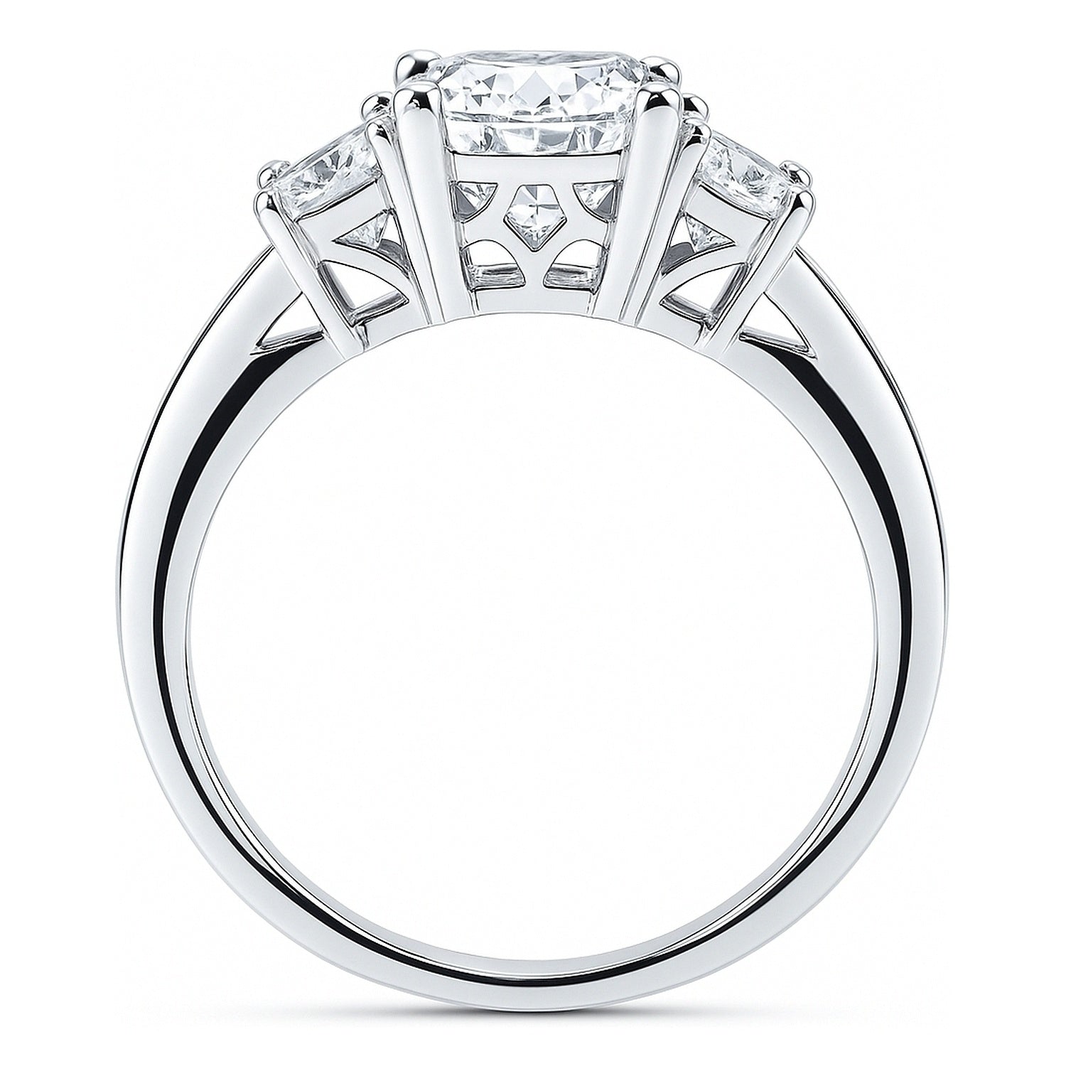 3-Stone 2.6ct Cushion CZ Ring in Sterling Silver, 8 of 11