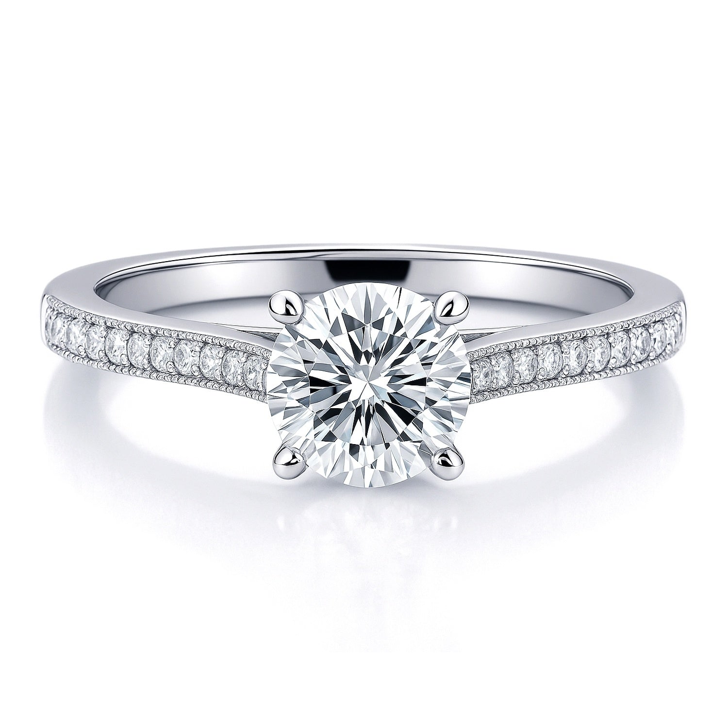 Solitaire 1ct CZ Ring in Sterling Silver, 1 of 10